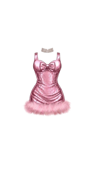 Glittering Pink Satin Mini