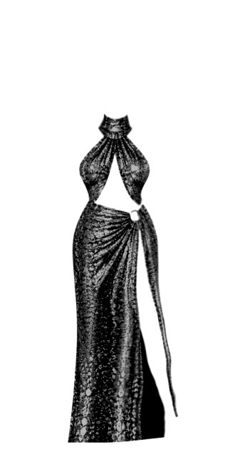Nazia Black Sequin Gown