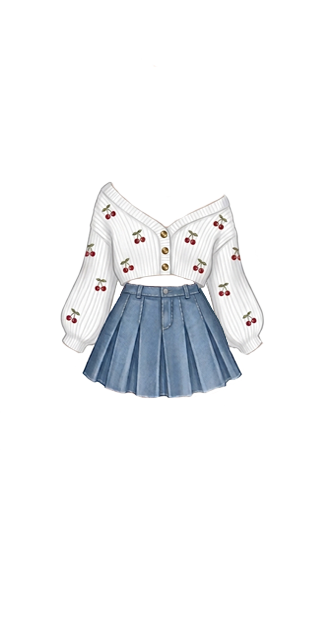 off shoulder cherry sweater
