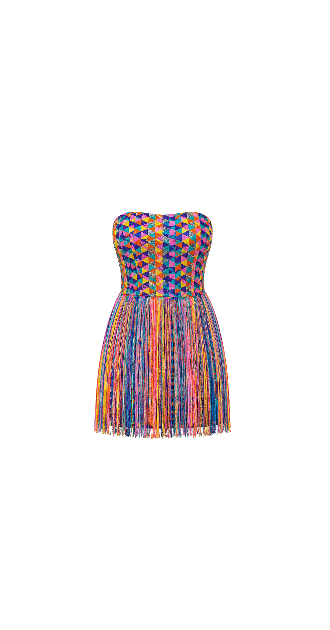 Retro 60s Boho Strapless Dress by MissC