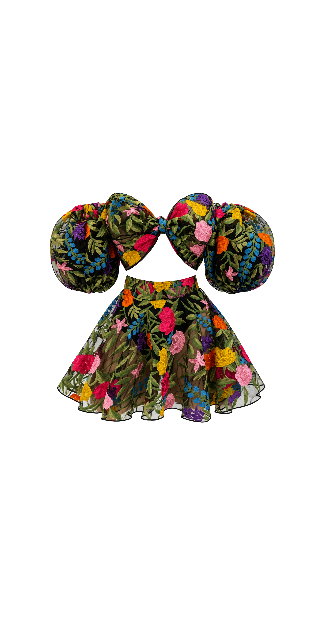 Embroidered 2 Piece Floral Outfit by MissC