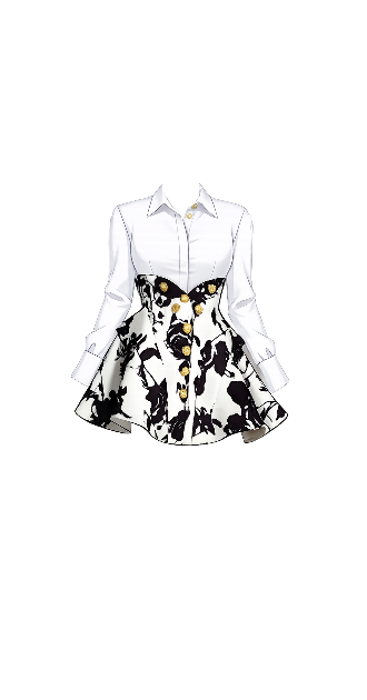 Noir Floral Structured Gown