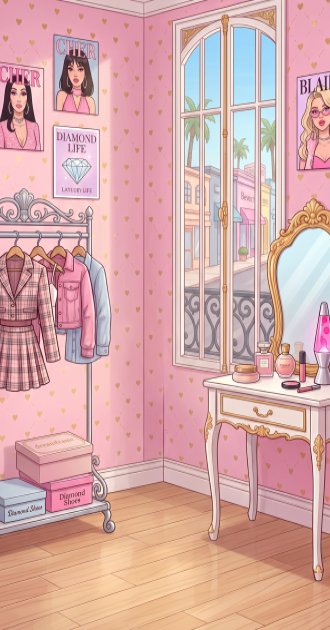 No quarto de menina