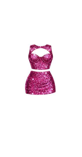 Nally Sequin Pink Set