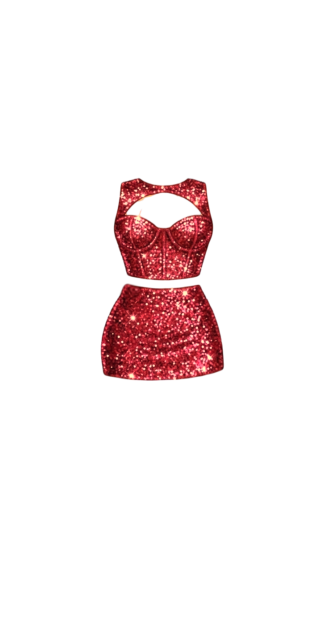 Nally Sequin Red Set