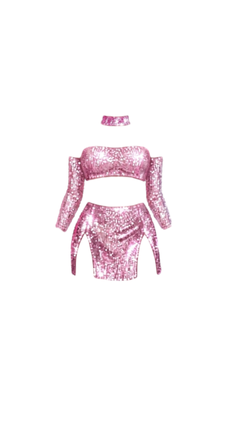 Arelia Sequin Pink Set