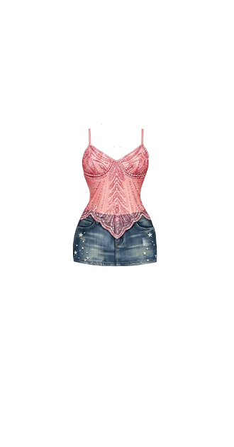 Pink Bustier & Denim