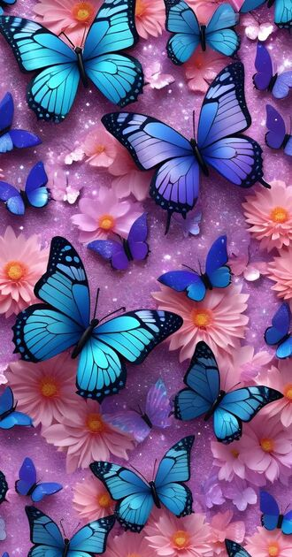 Butterflies and flowers