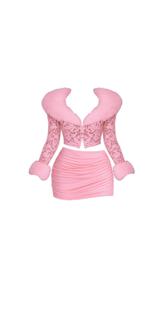 Pink Fuzzy Velvet Lace