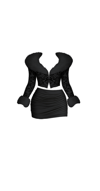 Black Fuzzy Velvet Lace