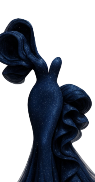 Sculptural Ruffle Gown