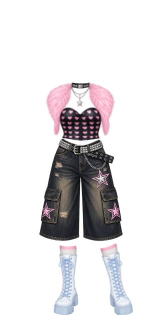 Kpop Pink Punk Star