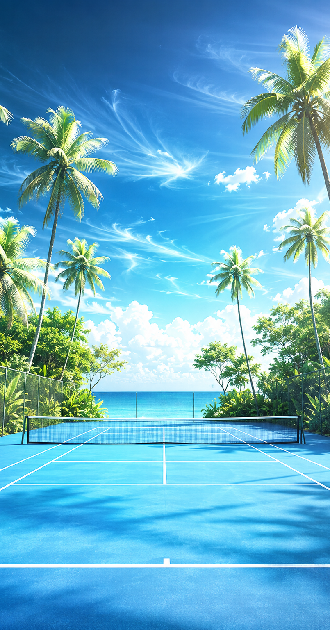Tropical Tennis Court BG
