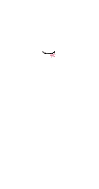 Black & Pink Beaded Bow Necklace