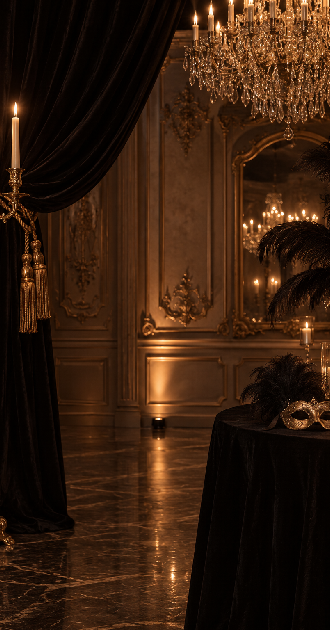 Black & Gold Masquerade Ballroom BG