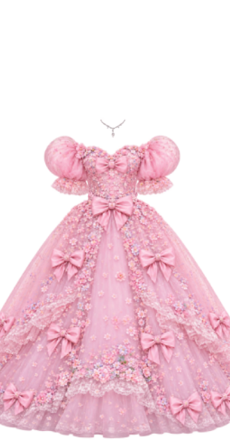 Pink Blossom Masquerade Gown