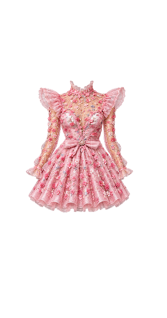 Pink Serenade Ruffle Dress