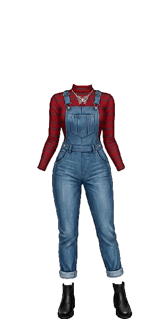 Casual Grunge Denim Overalls