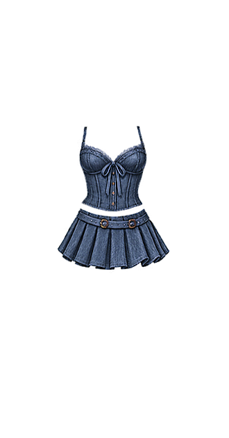 Denim Corset Set