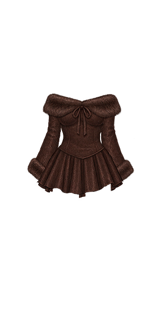 Espresso Fur-Trim Dress