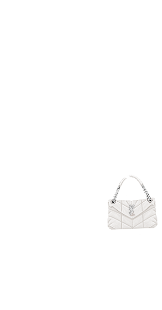 YSL White Suede Puffer
