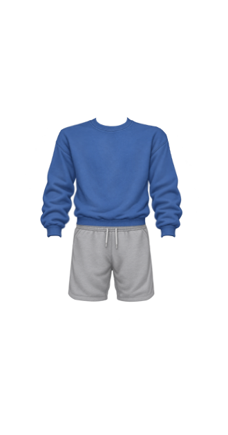 Blue Crewneck Sweatshorts