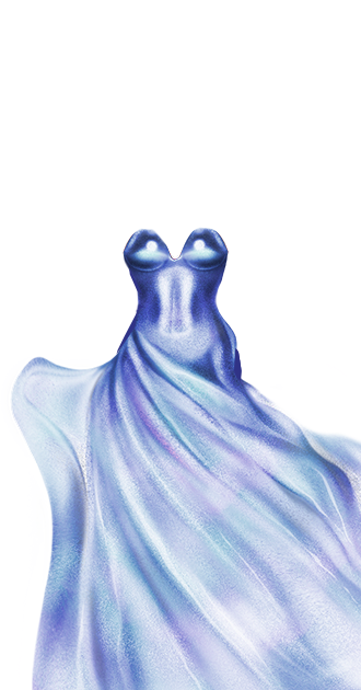 Shape of woman recolored blue