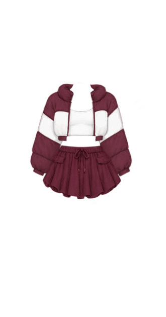 Burgundy Puffer Set