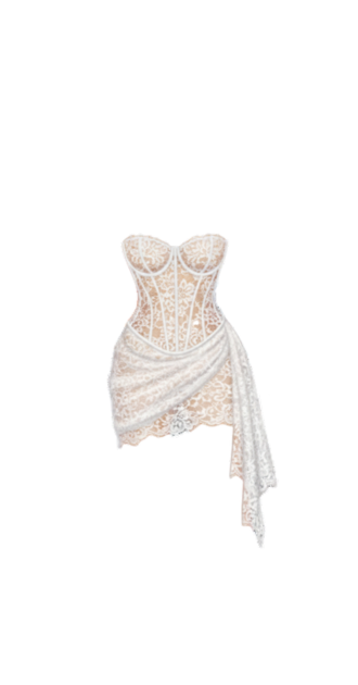 White Lace Corset Mini Dress