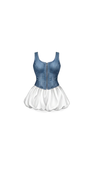 Denim Corset & Bubble Mini Dress