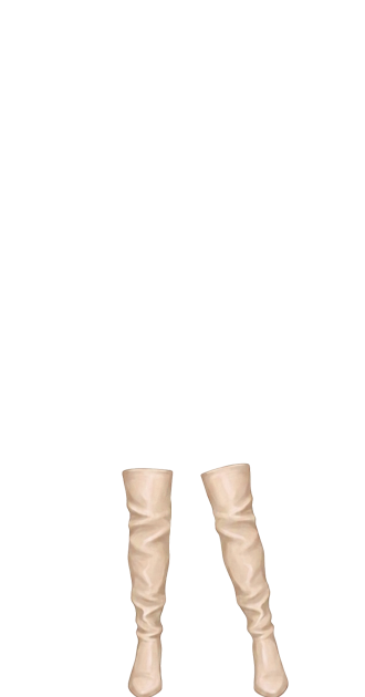 Beige Pointed Thigh-Highs