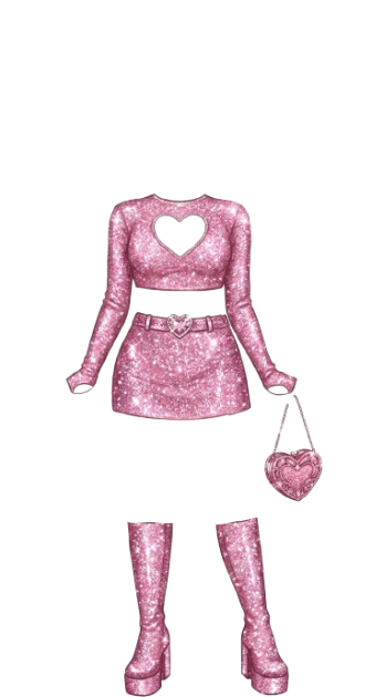 Heart Glitter Girl