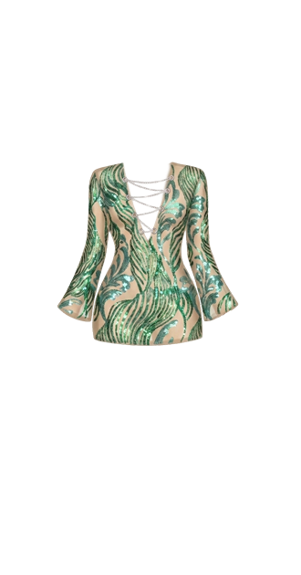 Emerald Mirage Mini Dress