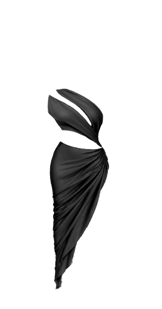 Midi Dress V - Black