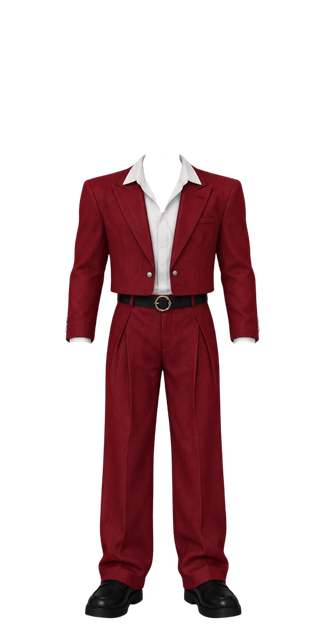 Manfinity Burgundy Suit