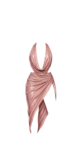 Rose Draped Halter Dress