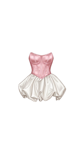 Strapless Bustier Bubble Hem Mini