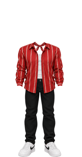 Globe Mens Red Stripped Button Up