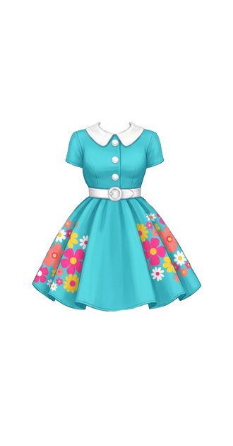 60s flare mini dress