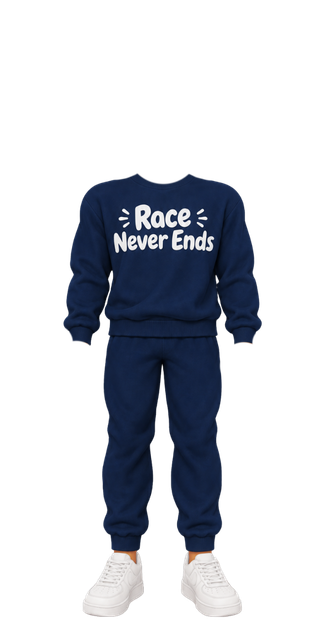 Race Never Ends Navy Blue