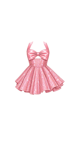 Pink Sparkly Bow Babydoll Dress