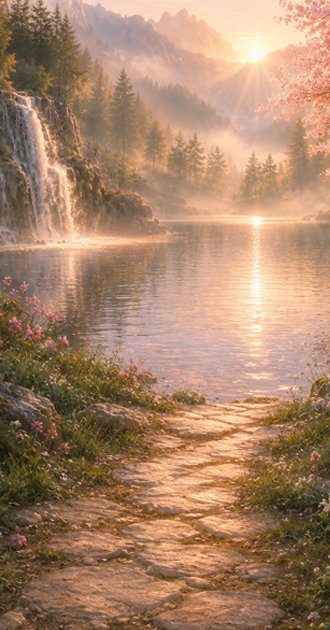 Dreamy Spring Waterfall v2