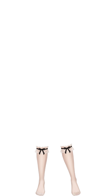 Porcelain Bow High Socks