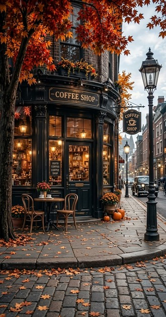 Coffee shop automn