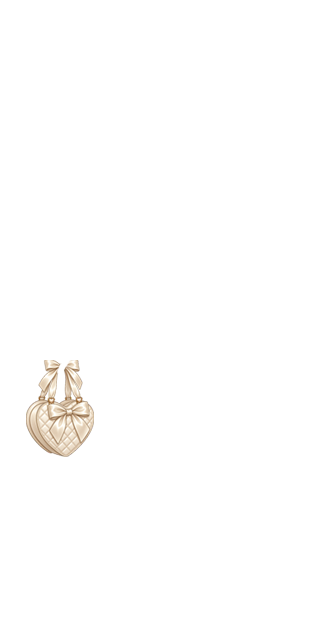 Ivory Quilted Heart Bow Bag