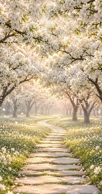 White Magnolia Trees v2