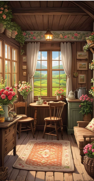 Floral breakfast room