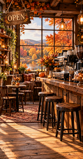 Globe Autumn Coffee Shop
