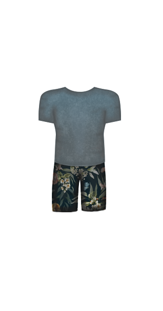 Acid Wash Tee & Floral Shorts