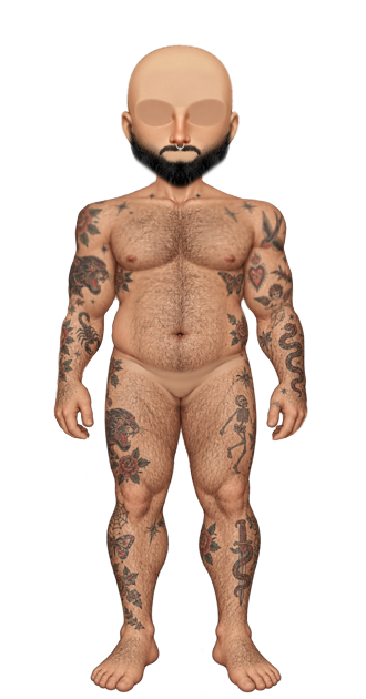 Rounder Tattoo Tan Skin Beard And Septum